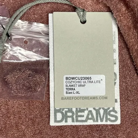 Barefoot Dreams CozyChic UltraLite Blanket Wrap size L/XL Dusty Coral New - Picture 5 of 11
